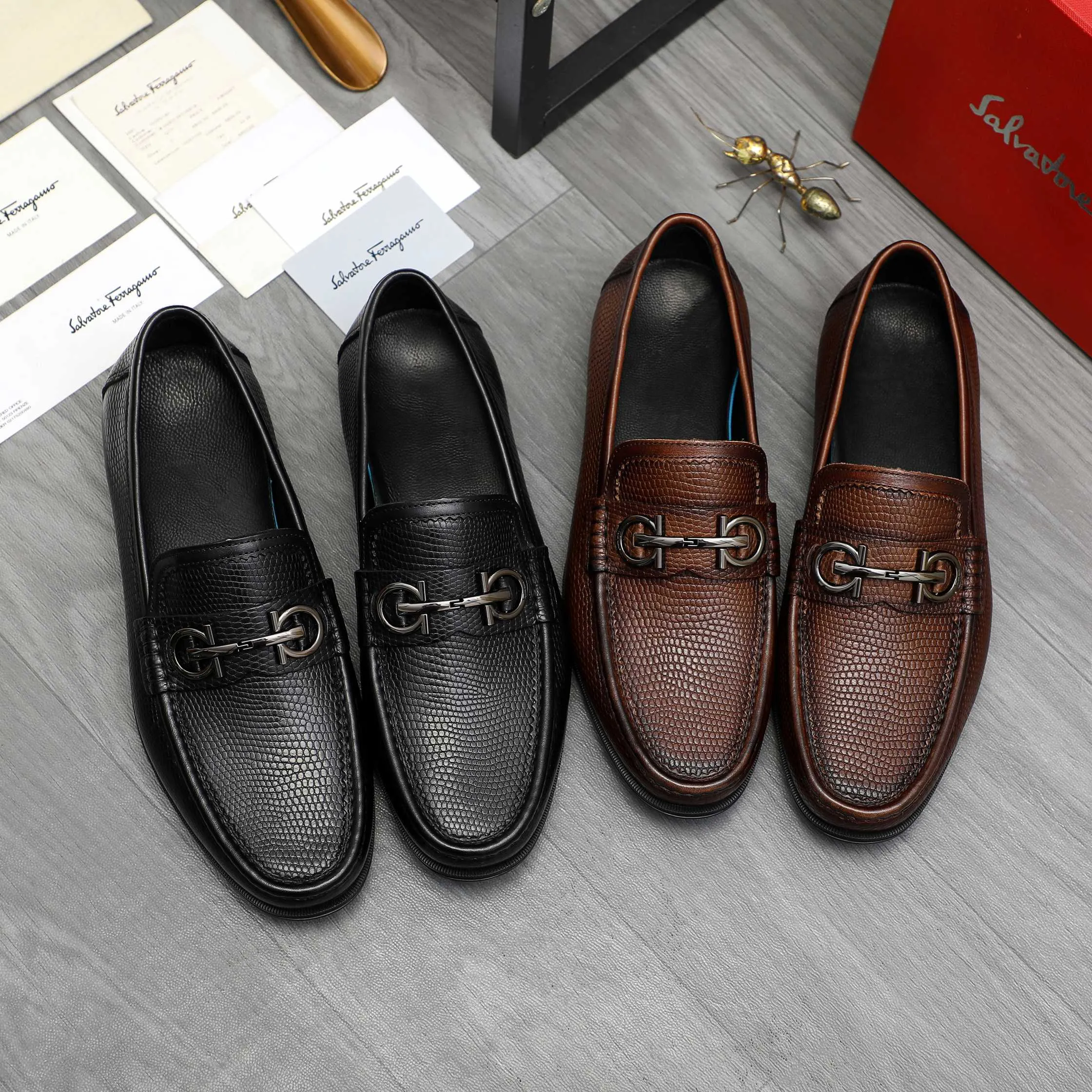 Men's shoes 💰p442 Product trademark: Ferragamo " Ferragamo ] Business slip-on leather shoes Regular size: 38-46 (45.46 custom-made, non-returnable) Product materials: Selected grained cowhide upper, cowhide lining, rubber outsole